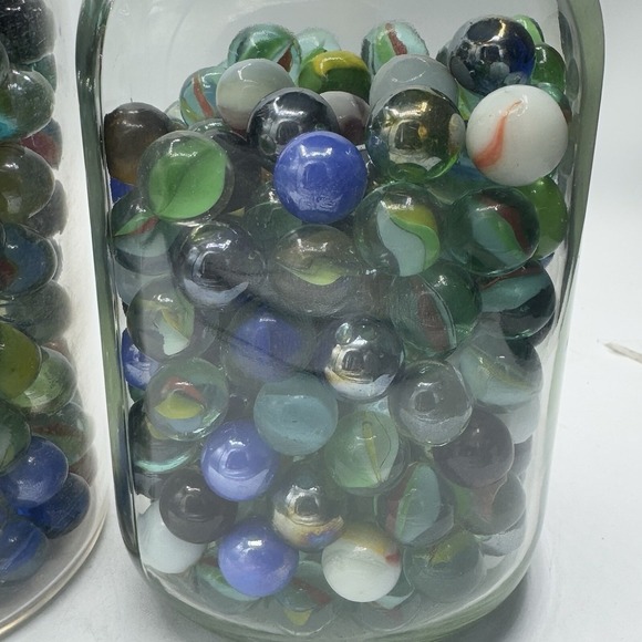 Lot Of 2 Jars Of Assorted Colourful Small Marbles. Fair Condition, Used. 11 Lbs. - Picture 2 of 9